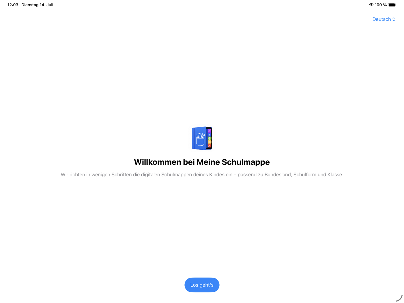 Willkommensbildschirm